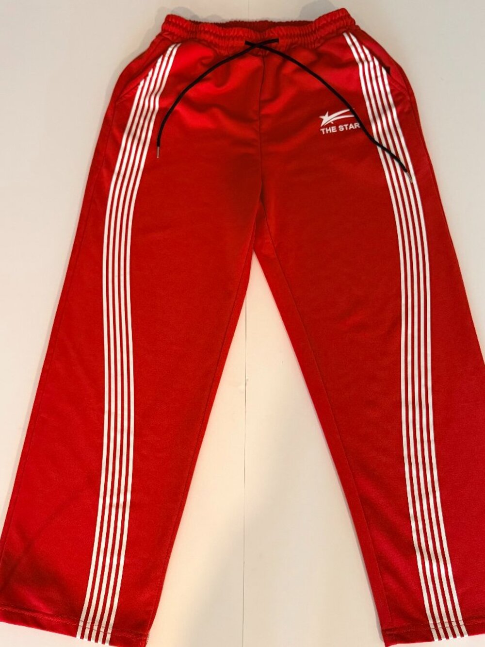 Manfinity Mens Y2K Red White Jogger Pants Elastic Waist Athleisure Sz Med